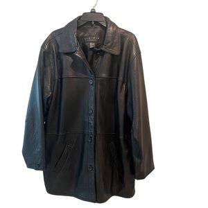 Leather Elements Jacket Men’s 1X XL  Black Genuine Leather Lined Pockets Classic